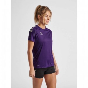 Hummel Core Xk Core Poly S/S T-shirts Dames Paars | 936625-498