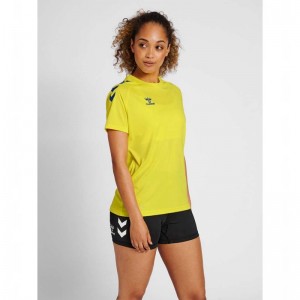 Hummel Core Xk Core Poly S/S T-shirts Dames Geel | 645561-886
