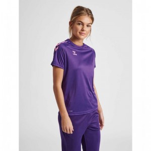 Hummel Core Xk Core Poly S/S T-shirts Dames Paars | 221345-398