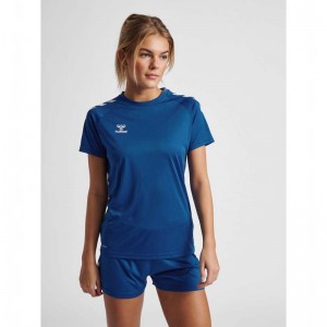 Hummel Core Xk Core Poly S/S T-shirts Dames Blauw | 931095-674