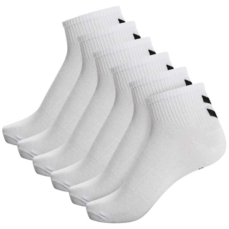 Hummel Chevron 6-pack Mid Cut Sokken Dames Wit | 376818-590