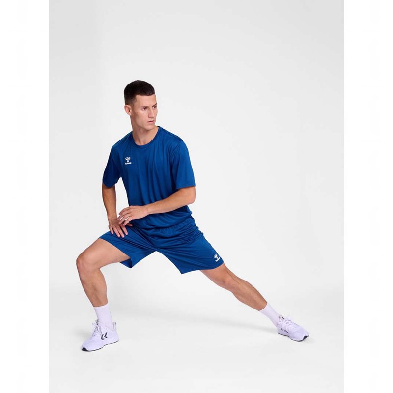Hummel Essential Korte Broek Heren Blauw | 644119-631