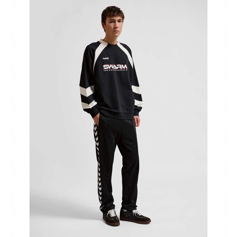 Hummel Oversized Crew Sportswear Swarm Sweatshirts Dames Zwart | 653249-146