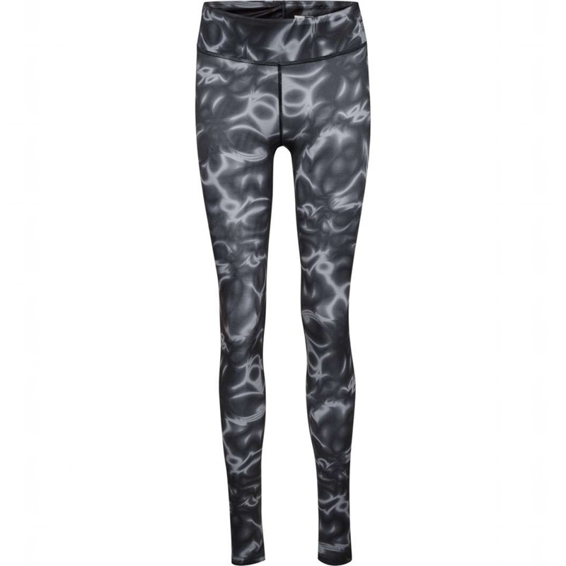 Hummel Te Twist Aop Mid Waist Hardloopbroek Dames Zwart | 099416-113