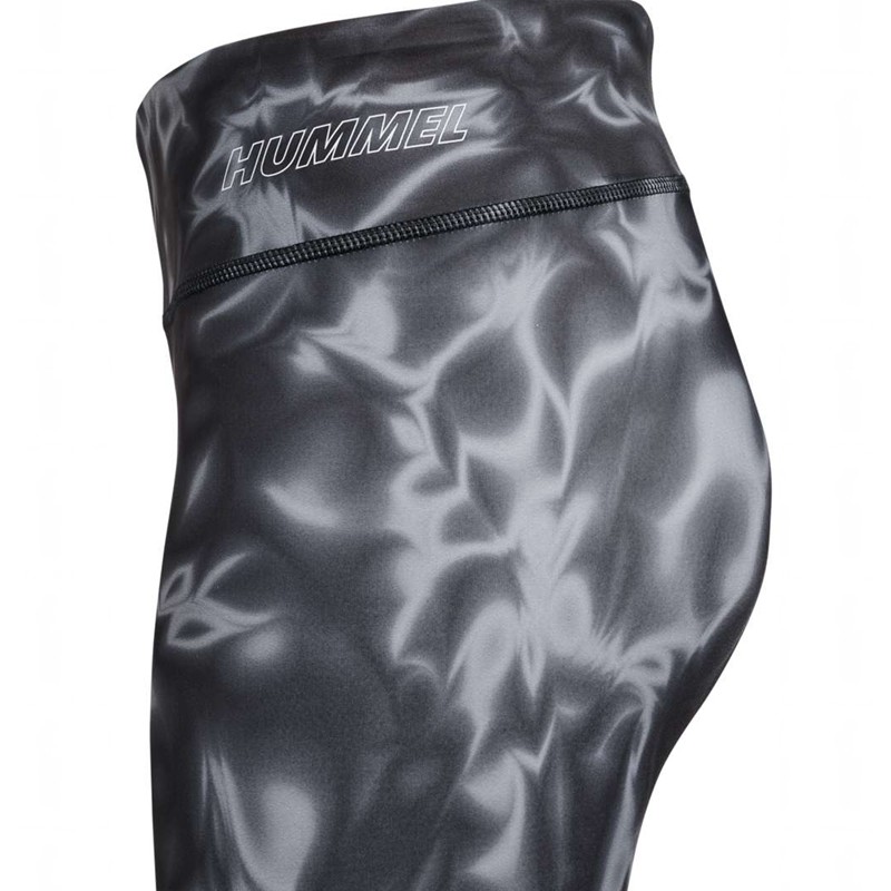 Hummel Te Twist Aop Mid Waist Hardloopbroek Dames Zwart | 099416-113