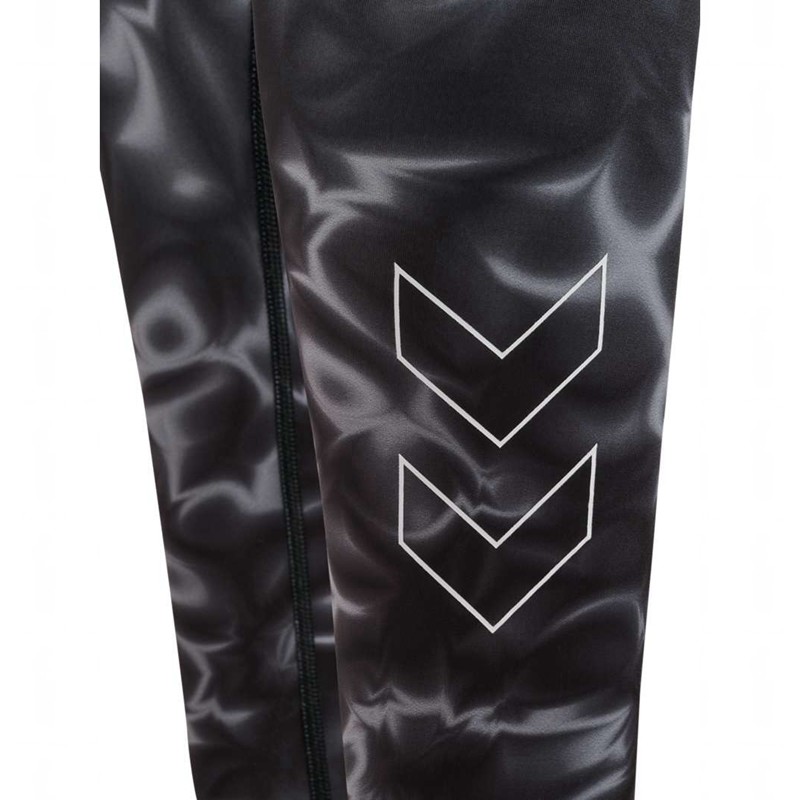 Hummel Te Twist Aop Mid Waist Hardloopbroek Dames Zwart | 099416-113