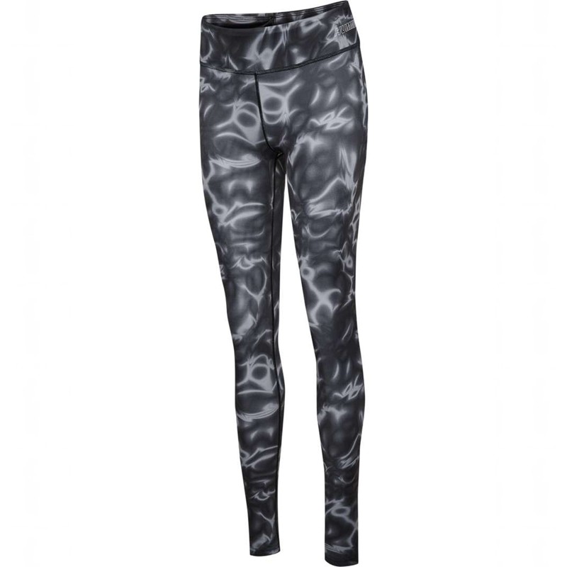 Hummel Te Twist Aop Mid Waist Hardloopbroek Dames Zwart | 099416-113